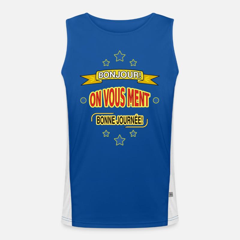 HALLO! SIE WERDEN BELOGEN. SCHÖNEN TAG! Funktionelles Kontrast-Tank Top für Männer 