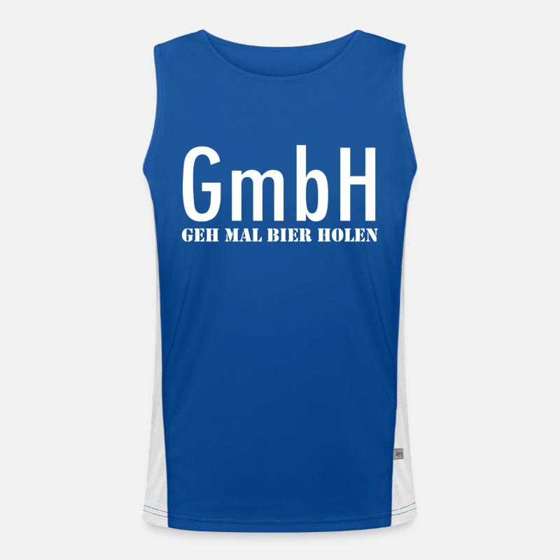 GmbH - Geh mal Bier holen Funktionelles Kontrast-Tank Top für Männer 
