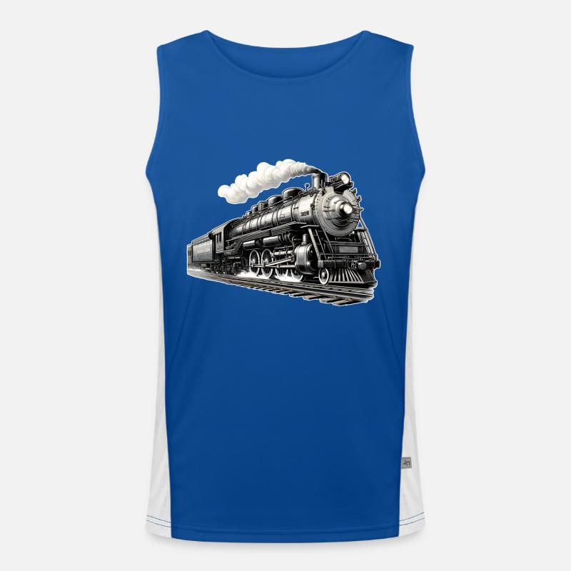Graphismes de locomotives à vapeur Débardeur respirant contrasté Homme 
