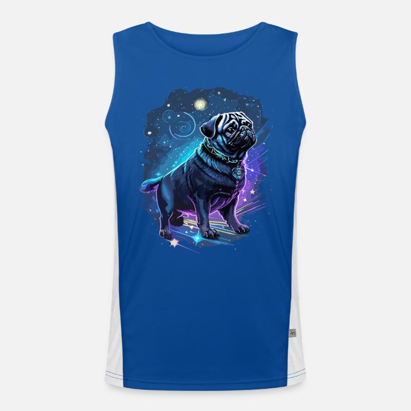 mythical pug dog Men's Functional Contrast Tank Top 