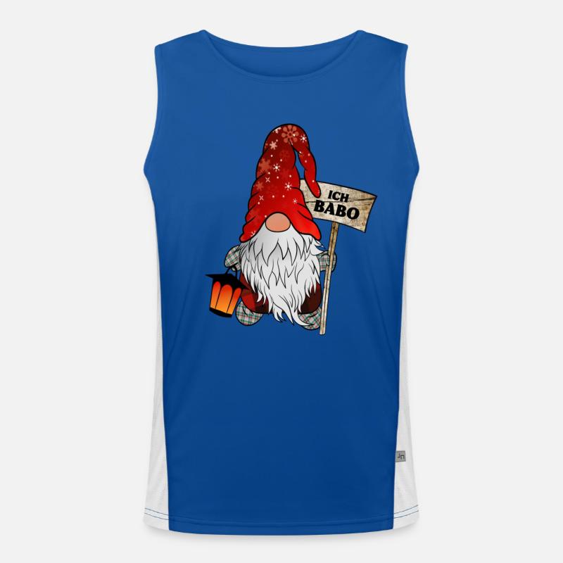 Babo Gnome Christmas Gnome - Men's Functional Contrast Tank Top  - royal/white