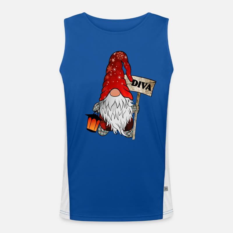 Wichtel Diva Weihnachtsgnom Funktionelles Kontrast-Tank Top für Männer 