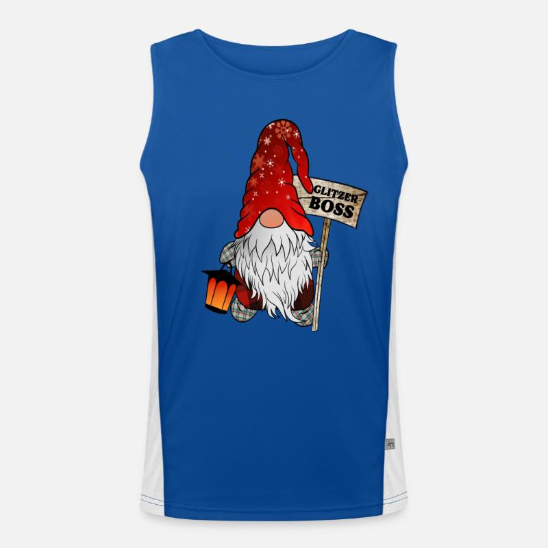 Glitzerboss – Der funkelnde Weihnachtsgnom Funktionelles Kontrast-Tank Top für Männer 