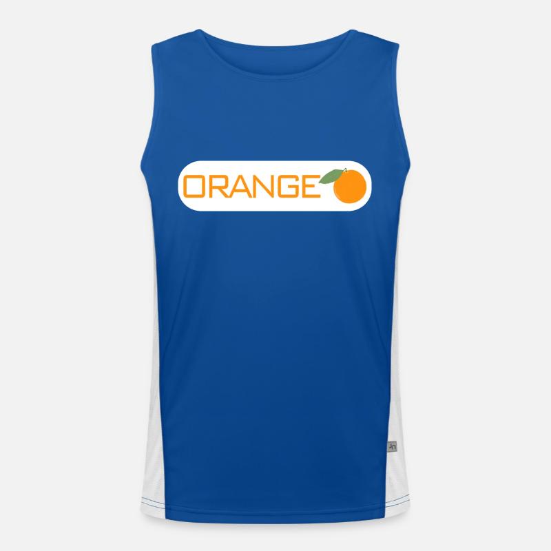Orange fruit fruit gift idea logo Men's Functional Contrast Tank Top 