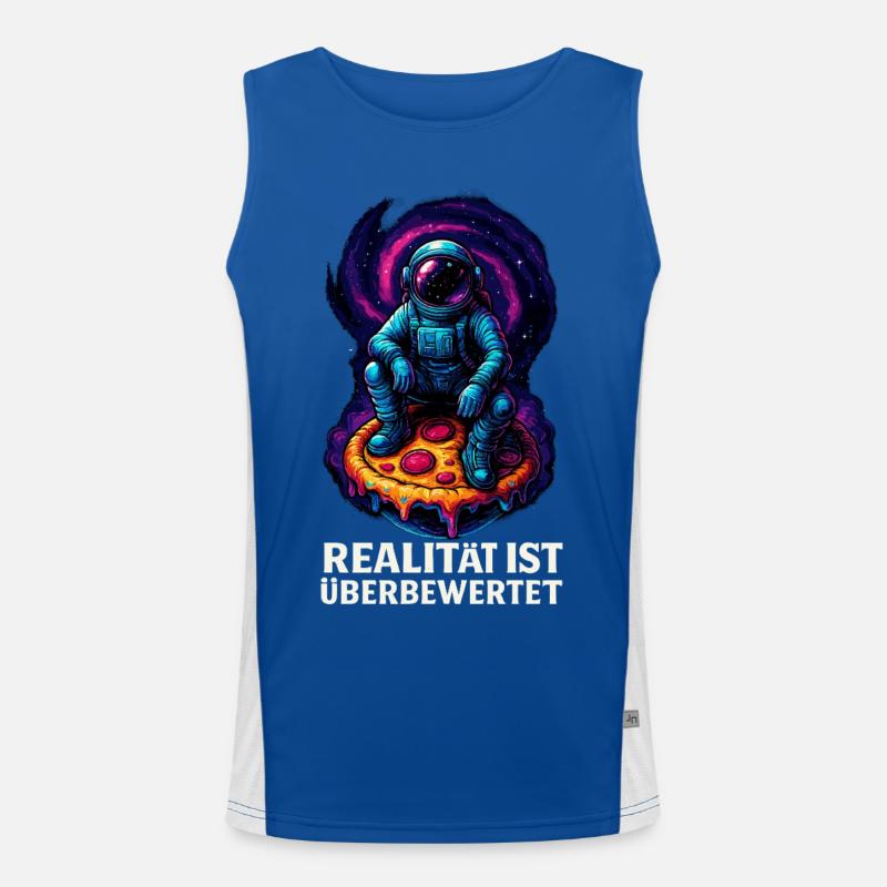 Astronaute sur une pizza dans le cosmos Débardeur respirant contrasté Homme 