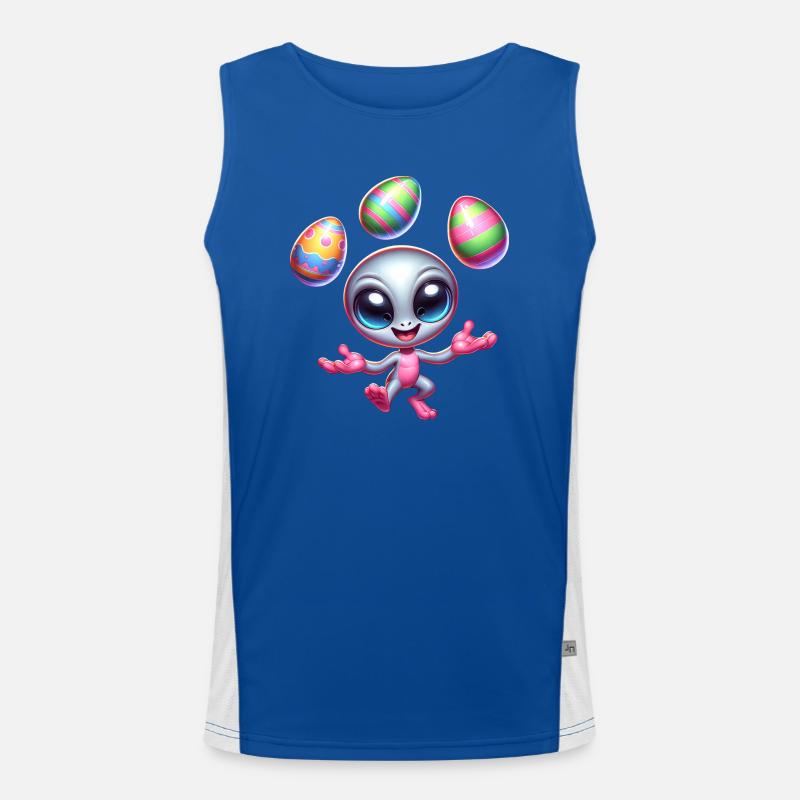 Alien-Osterjongleur: Eierakrobatik Funktionelles Kontrast-Tank Top für Männer 