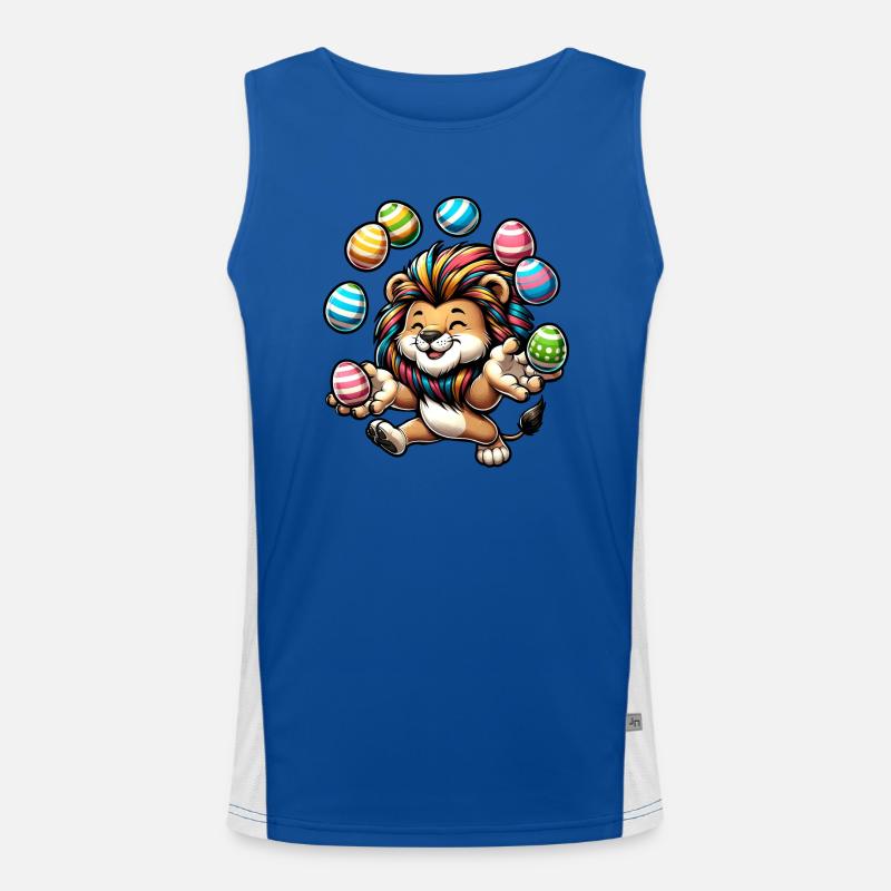 Easter Lion & Rat Jugglers Men's Functional Contrast Tank Top 