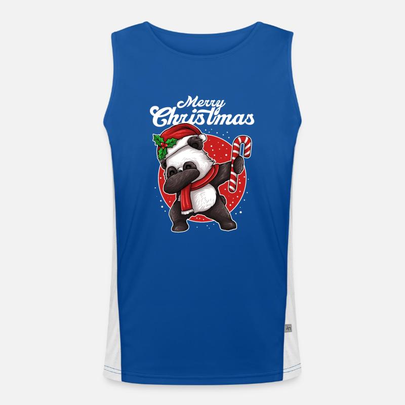 PANDA CHRISTMAS Funktionelles Kontrast-Tank Top für Männer 
