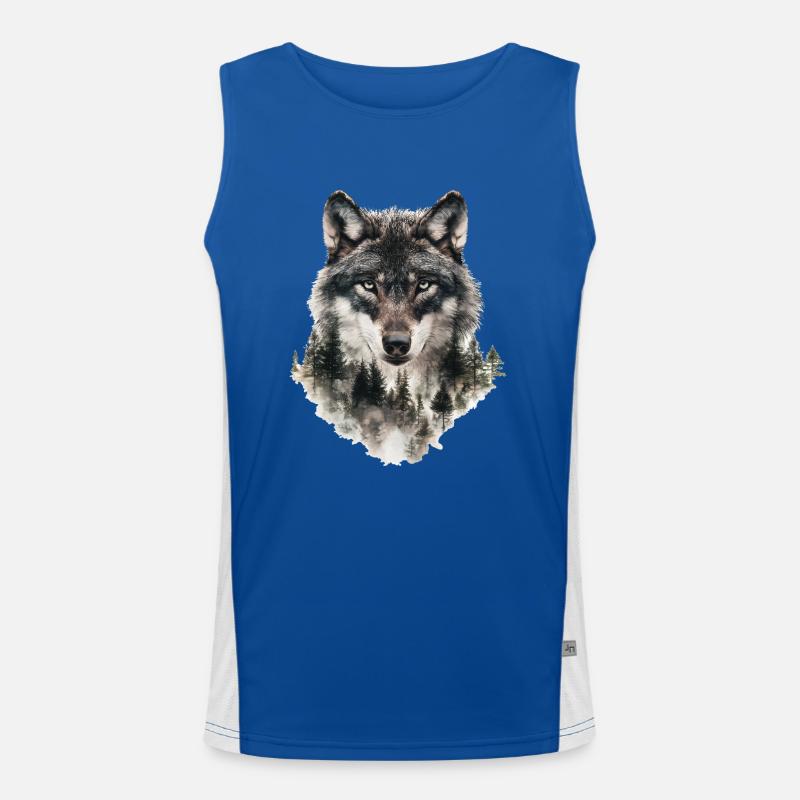 Wolf Wald Funktionelles Kontrast-Tank Top für Männer 