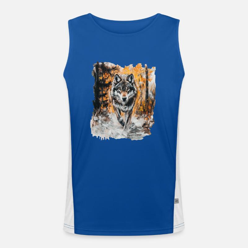 Wolf Forest Art Men's Functional Contrast Tank Top 