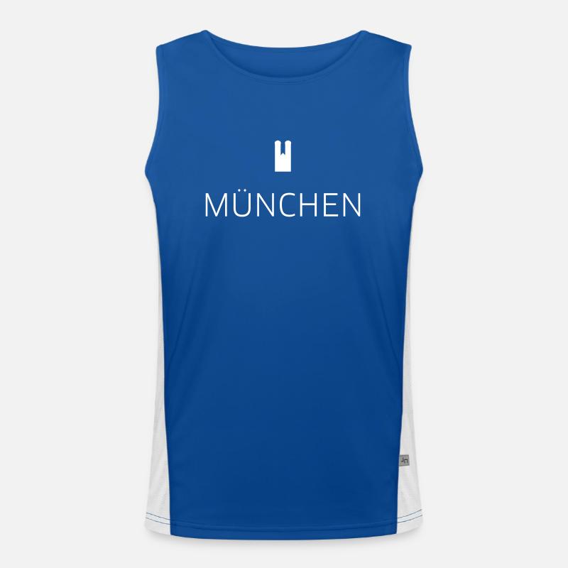 Munich - Men's Functional Contrast Tank Top  - royal/white