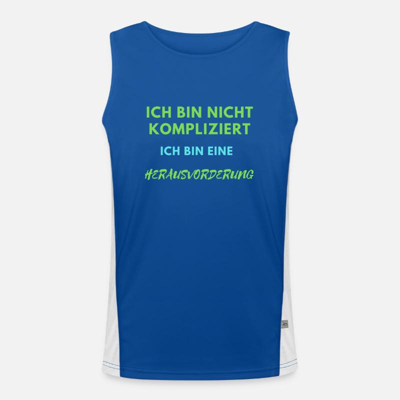 Ich BIN NICHT KOMPLIZIERT Funktionelles Kontrast-Tank Top für Männer 