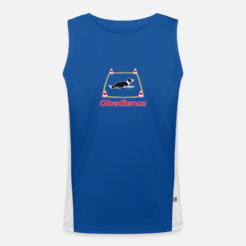 Obedience Border Collie 2 Funktionelles Kontrast-Tank Top für Männer 