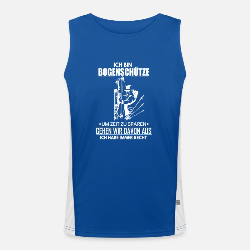 Ich bin Bogenschütze Funktionelles Kontrast-Tank Top für Männer 