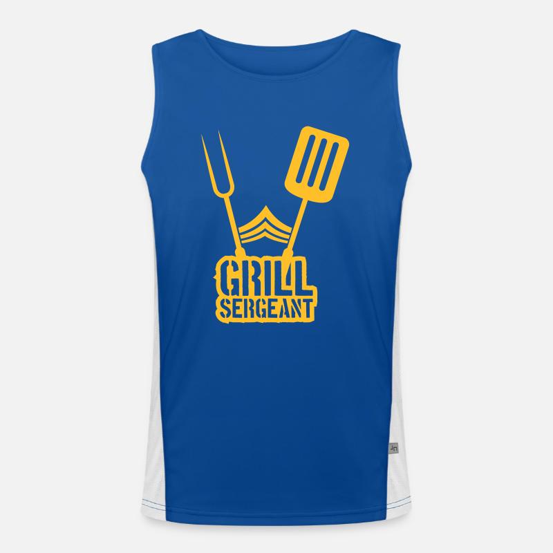 Grill Sergeant Grill Party Barbecue Men's Functional Contrast Tank Top 