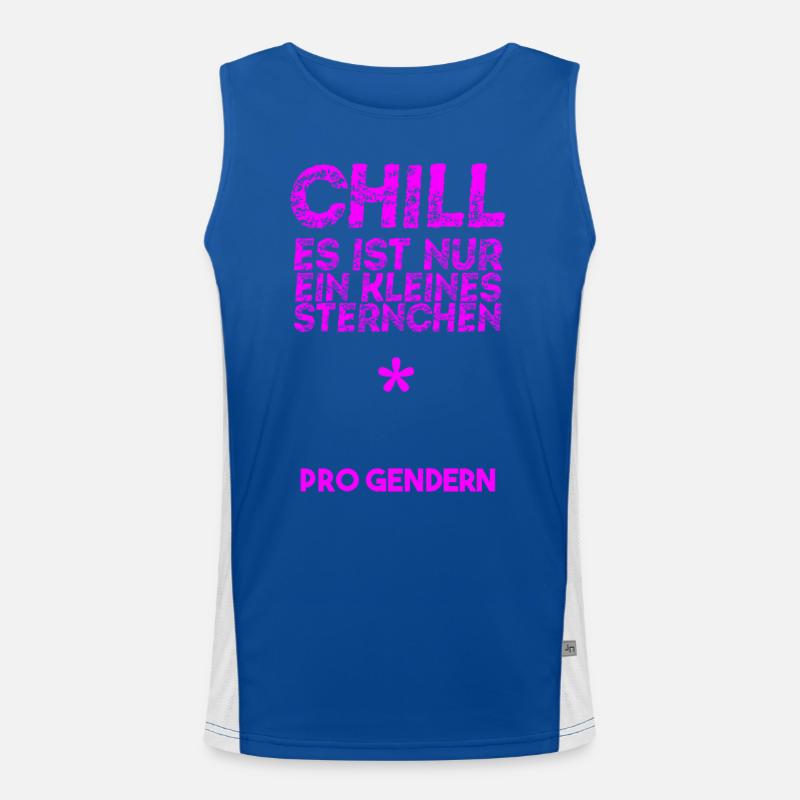 Gendern Geschenkidee Feminismus LGBTQ+ Genderstern Funktionelles Kontrast-Tank Top für Männer 
