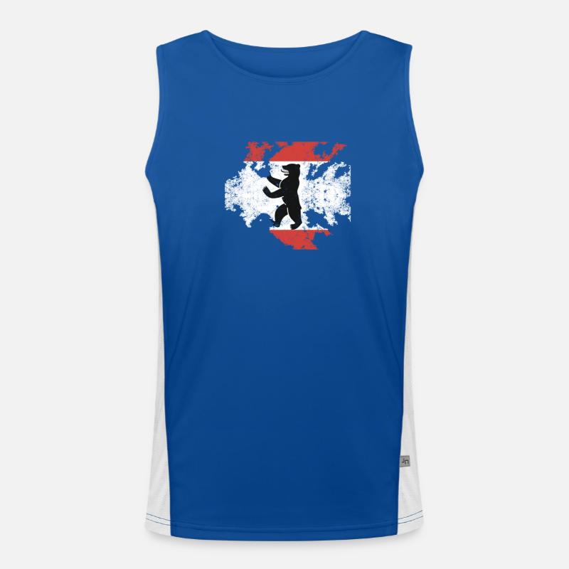 Berliner Bär, Geschenk Funktionelles Kontrast-Tank Top für Männer 