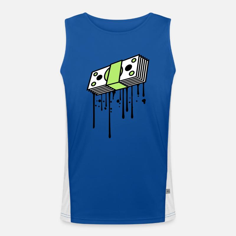 drop graffiti banknotes buendel dollar gettin Men's Functional Contrast Tank Top 