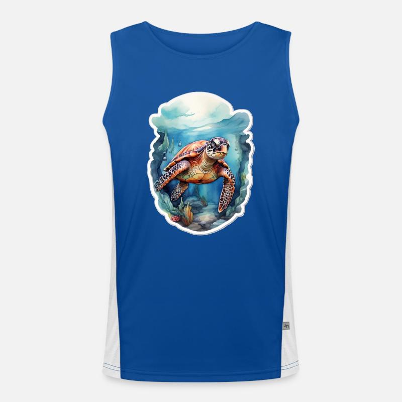 Sea's turtle under water Men's Functional Contrast Tank Top 