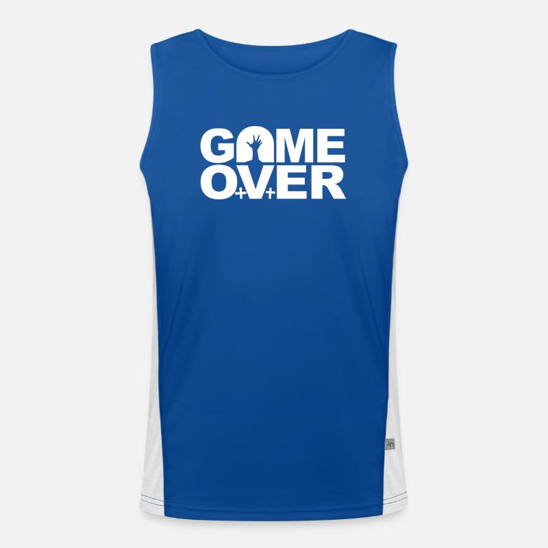 Game over - Men's Functional Contrast Tank Top  - royal/white