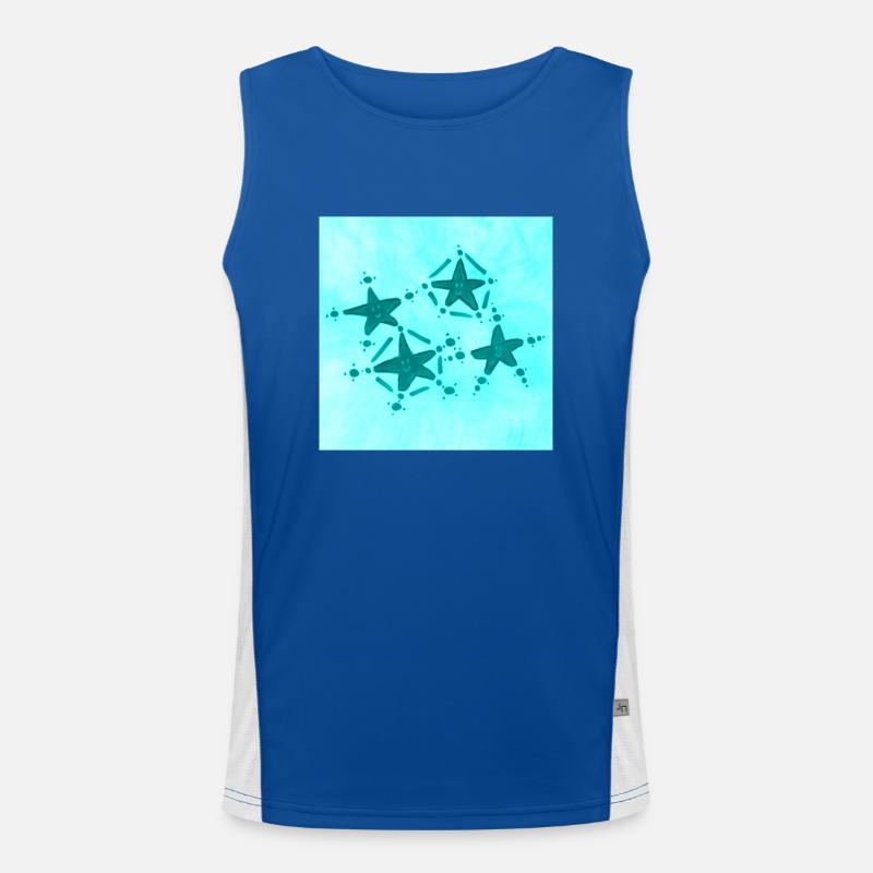 4 STERNE LÄCHELND AZULITO Funktionelles Kontrast-Tank Top für Männer 