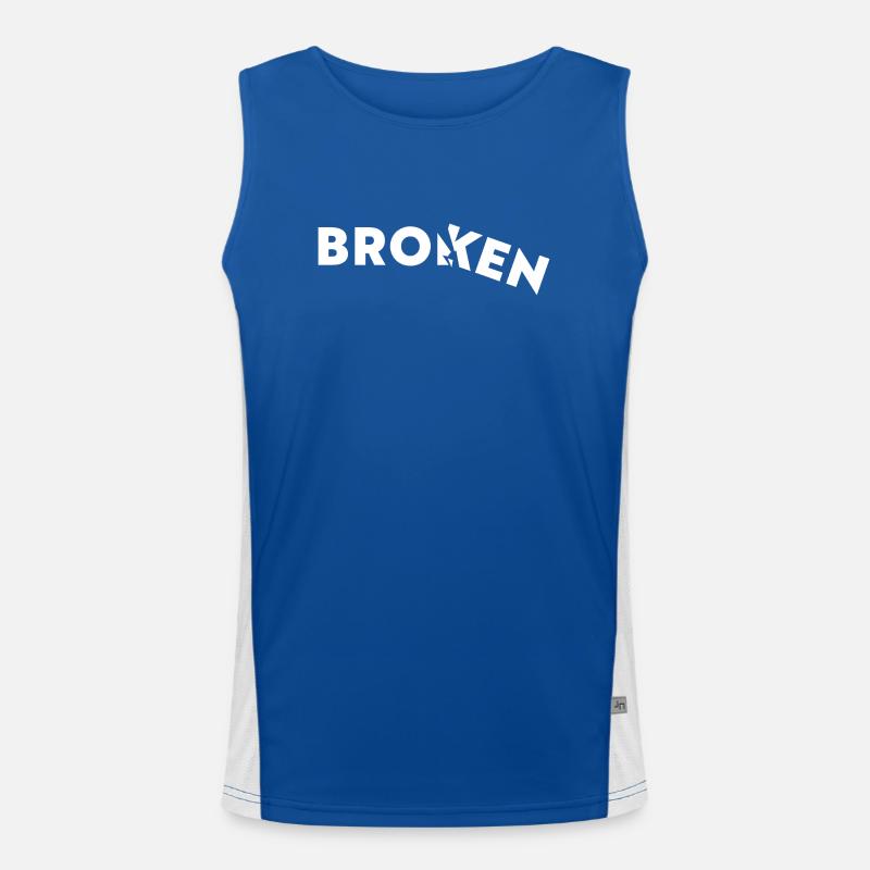 Broken - Gebrochen Funktionelles Kontrast-Tank Top für Männer 