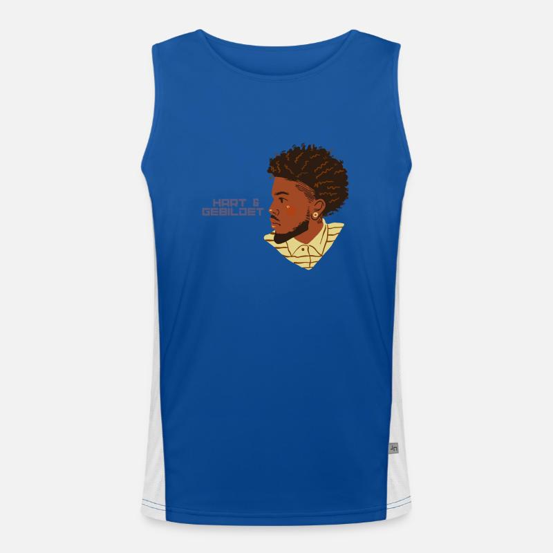 schwarz stolz design hart + gebildet Mann Afro Funktionelles Kontrast-Tank Top für Männer 