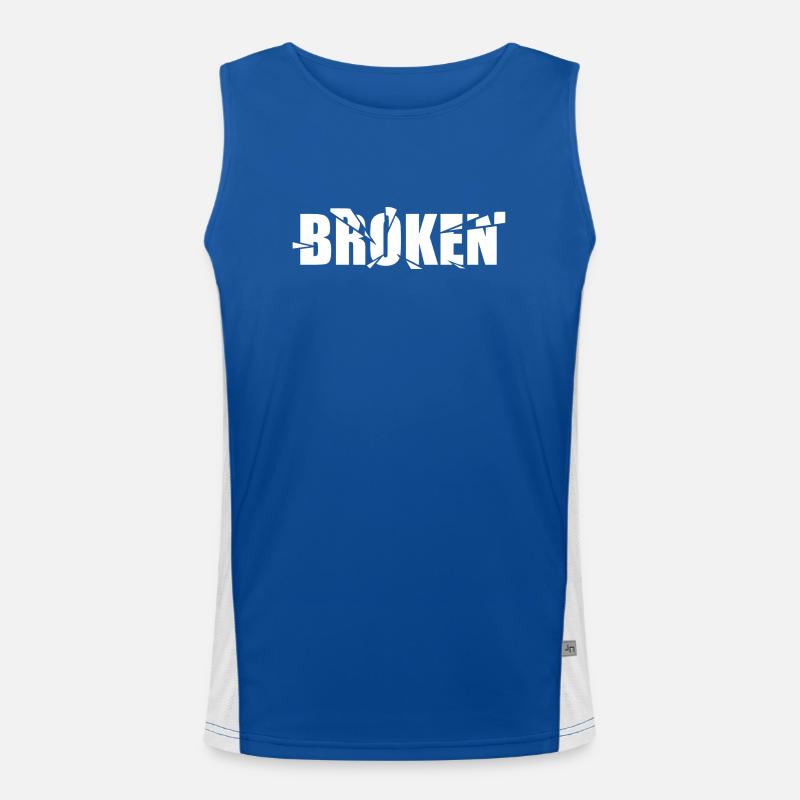 Broken - Gebrochen Funktionelles Kontrast-Tank Top für Männer 
