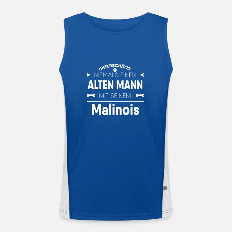 Malinois Geschenk Funktionelles Kontrast-Tank Top für Männer 