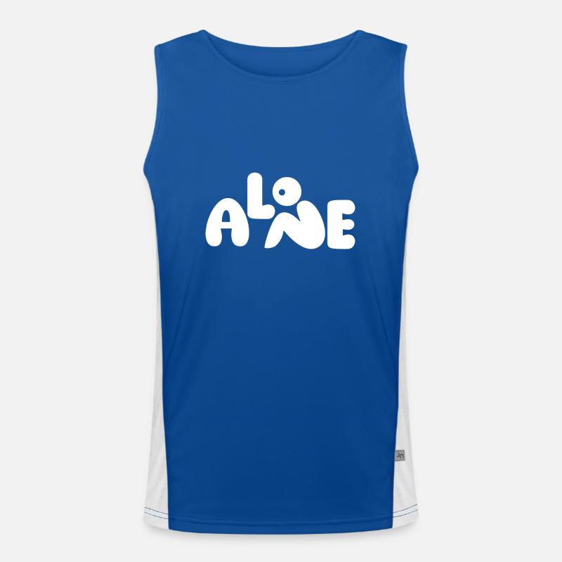 Alone - Men's Functional Contrast Tank Top  - royal/white