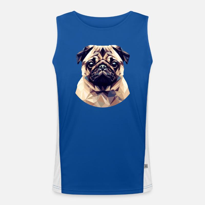 Niedlicher Polygon-Mops Funktionelles Kontrast-Tank Top für Männer 