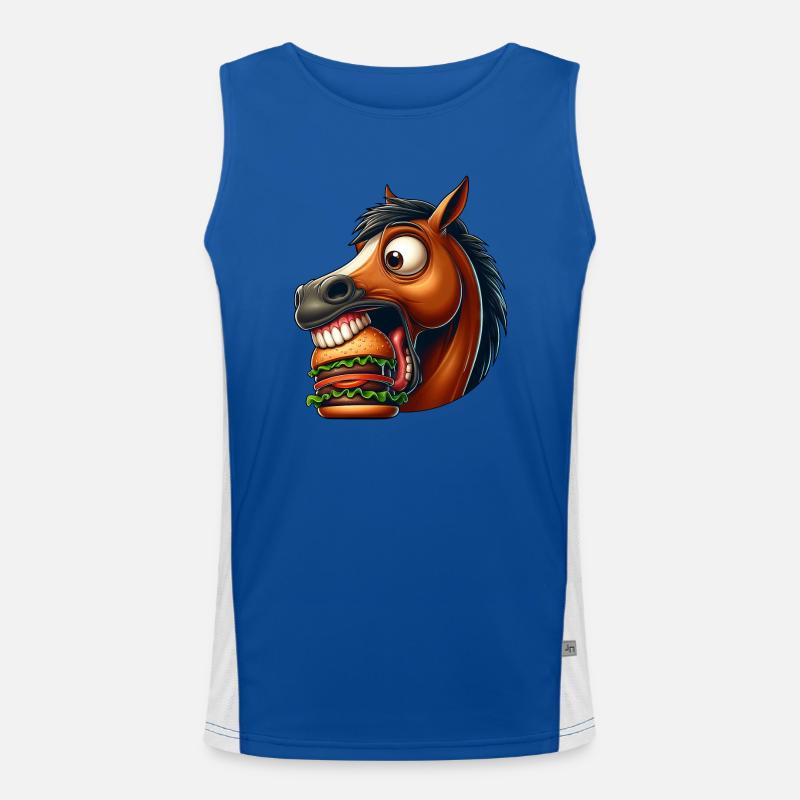 Pferd Burger Hamburger Fast Food Fan Funktionelles Kontrast-Tank Top für Männer 