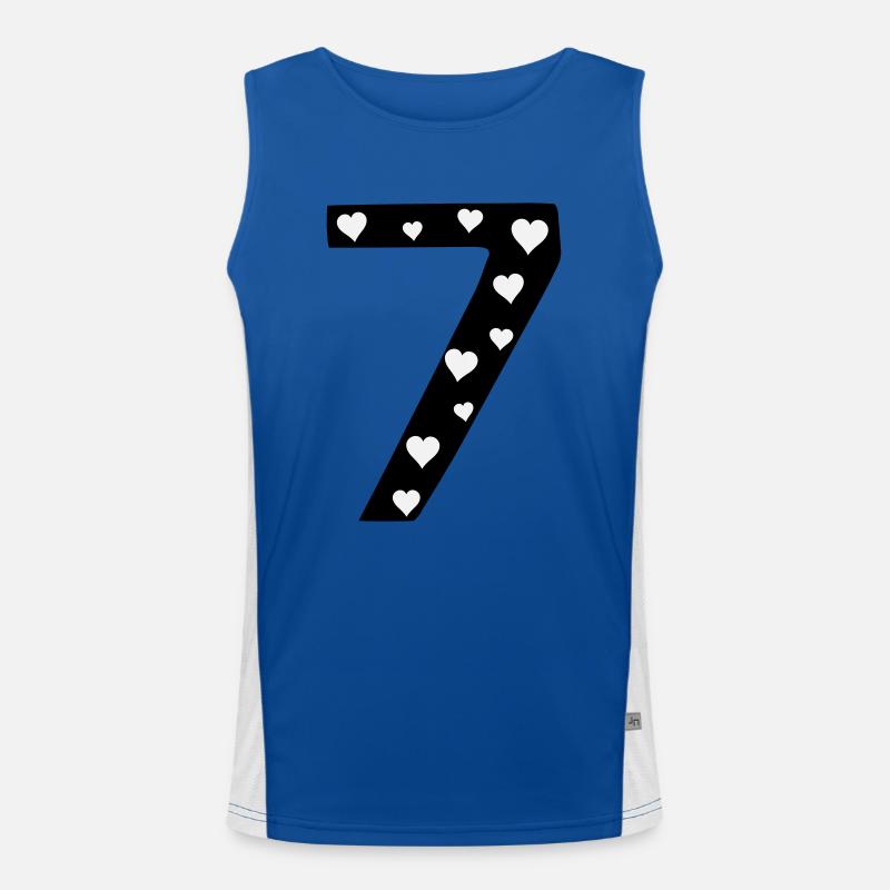 7 birthday pink with heart - Men's Functional Contrast Tank Top - royal/white