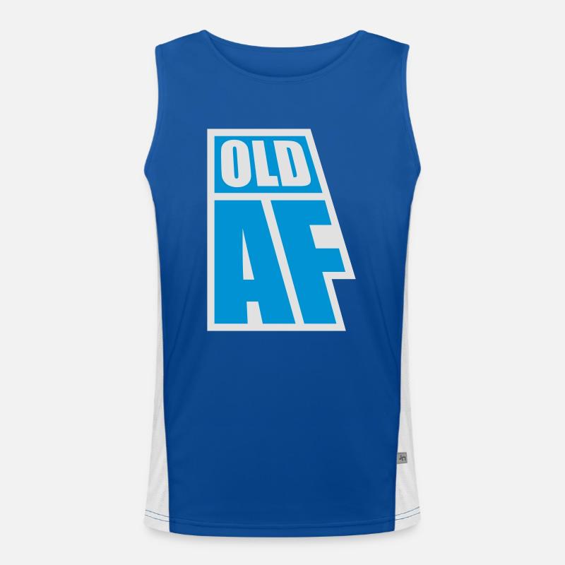 old AF Text Logo - Men's Functional Contrast Tank Top - royal/white