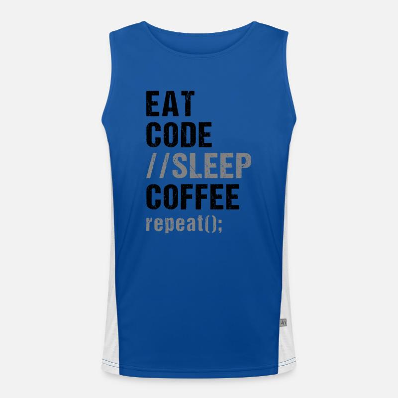 Manger Code Sommeil Café Répéter Débardeur respirant contrasté Homme 