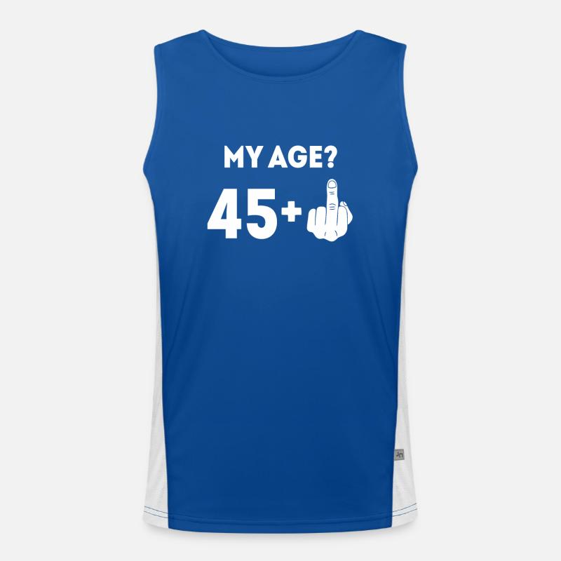 My Age 45 Plus The Finger Men's Functional Contrast Tank Top 