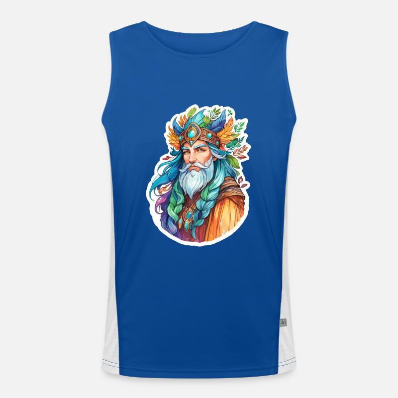 Druide Wasserfarben Funktionelles Kontrast-Tank Top für Männer 