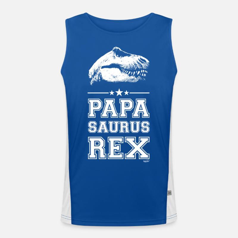 Papa Saurus Rex - Men's Functional Contrast Tank Top  - royal/white