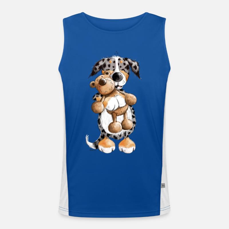 Australian Shepherd mit Teddy Funktionelles Kontrast-Tank Top für Männer 