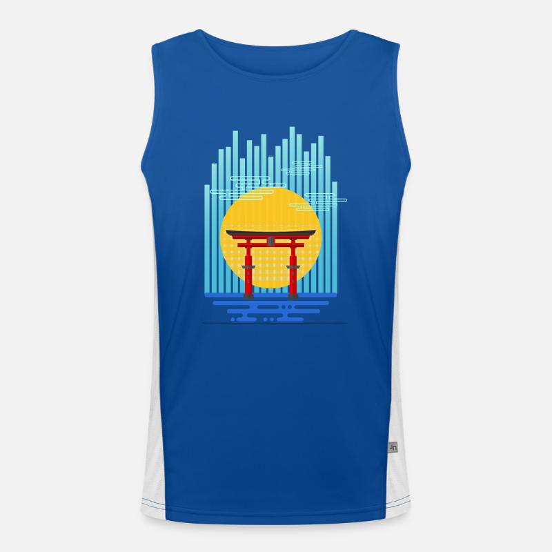 Torii (stripes) 01 Men's Functional Contrast Tank Top 