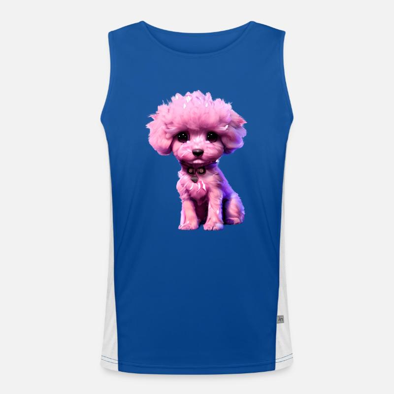 Chien Amour Caniche Chiot Chien Chiot Caniche Propriétaire de chien Débardeur respirant contrasté Homme 
