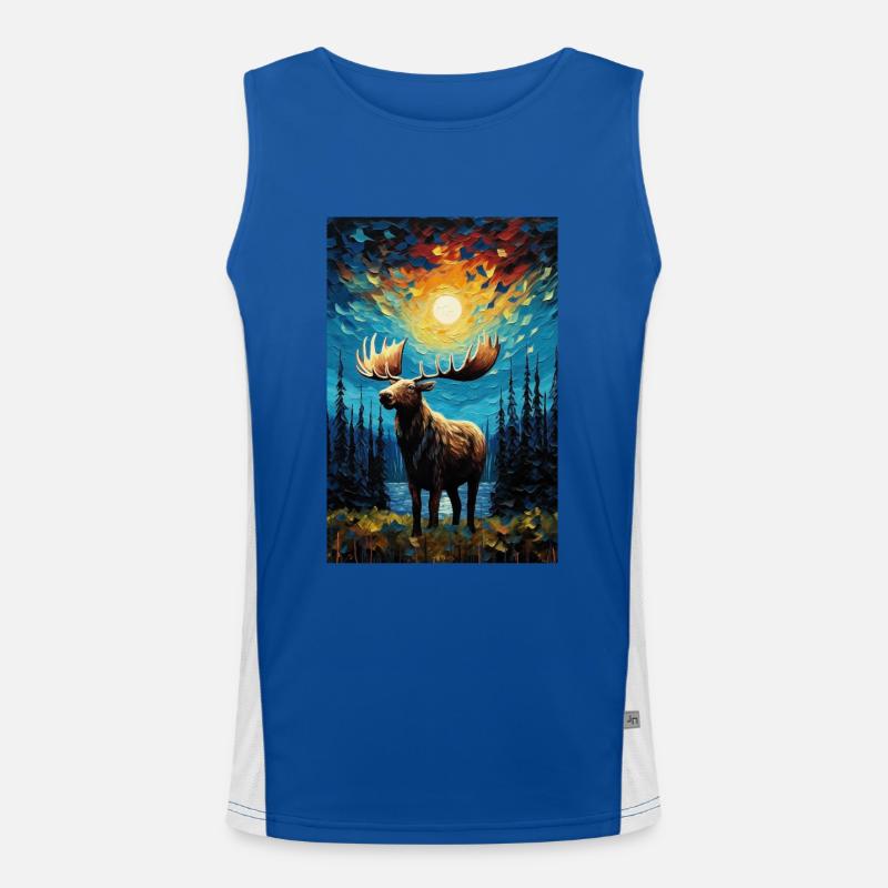 Elch Funktionelles Kontrast-Tank Top für Männer 