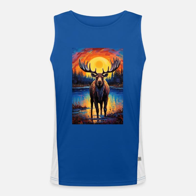 Elch Funktionelles Kontrast-Tank Top für Männer 