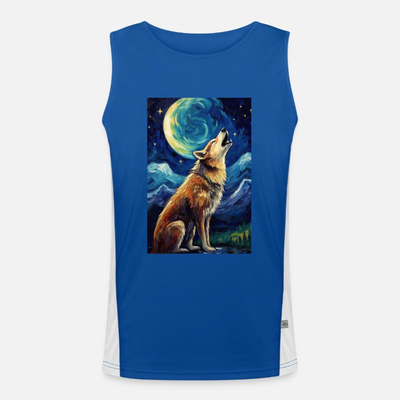Wolf Funktionelles Kontrast-Tank Top für Männer 