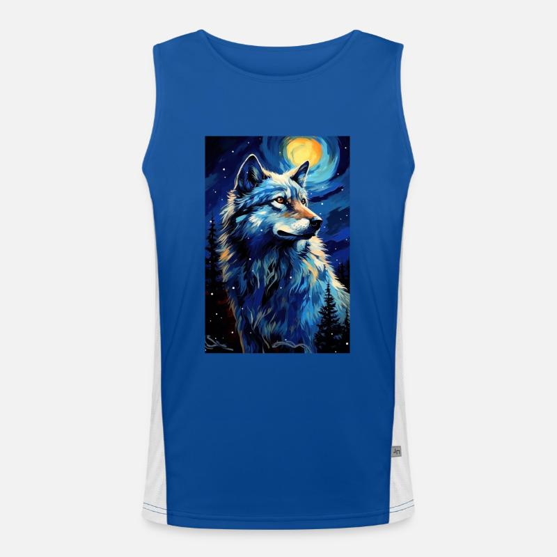 Wolf Funktionelles Kontrast-Tank Top für Männer 