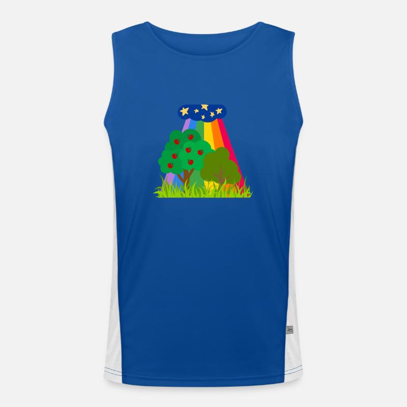 Clouds and Rainbow Trees Men's Functional Contrast Tank Top 