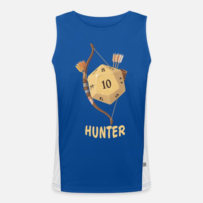 W20 mit Pfeil & Bogen – Hunter Fantasy Dice Funktionelles Kontrast-Tank Top für Männer 