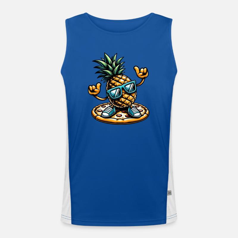 Cool Pineapple Pizza Men's Functional Contrast Tank Top 