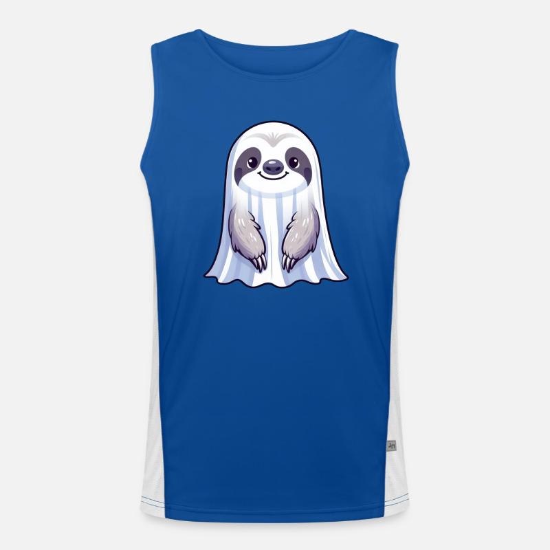 Cute Halloween Sloth Ghost Ghosts Cartoon Spu Men's Functional Contrast Tank Top 