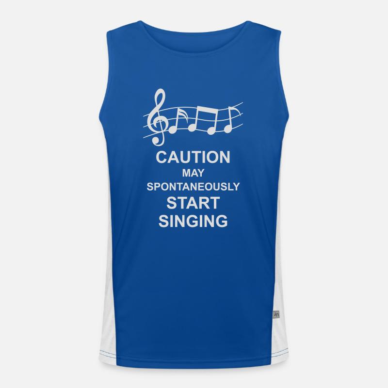 may spontaneously start singing - Men's Functional Contrast Tank Top  - royal/white